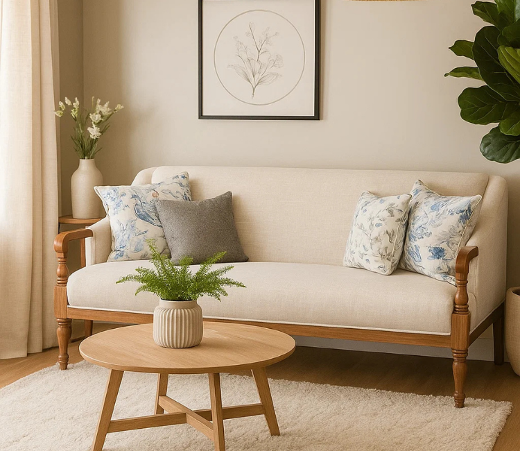 Cassia 2-Seater Teak Wood Sofa